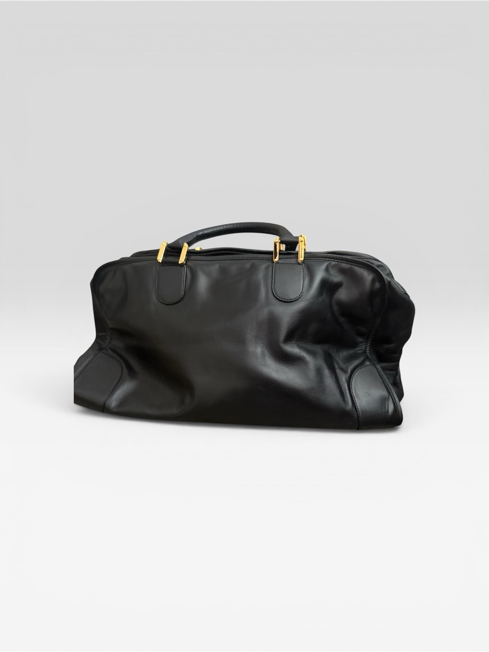 Loewe Amazona 50cm Black Leather Top Handle Bag preloved
